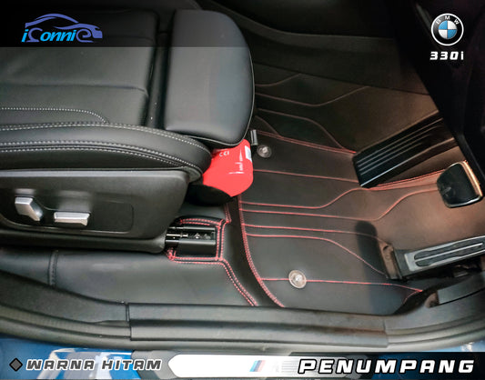 Iconnie Karpet BMW 330i 2019-2025 Karpet 360 Peredam Lantai Mobil Nappa Leather
