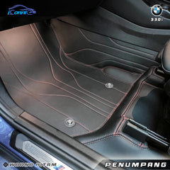 Iconnie Karpet BMW 330i 2019-2025 Karpet 360 Peredam Lantai Mobil Nappa Leather