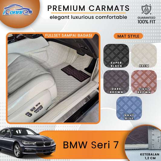 Iconnie Karpet BMW 730i 740i 735i 2009-2025 fullset Custom Made Car floor mat