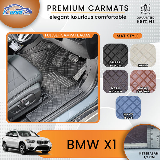 Iconnie Karpet BMW X1 2012-2025 fullset Custom Made Car floor mat