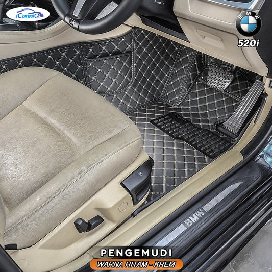 Iconnie Karpet BMW 520i 2010-2025 fullset Custom Made Car floor mat