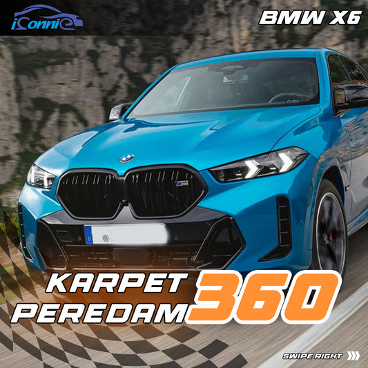 Iconnie Karpet BMW X6 Karpet 360 Peredam Lantai Mobil Nappa Leather