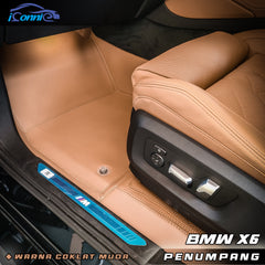 Iconnie Karpet BMW X6 Karpet 360 Peredam Lantai Mobil Nappa Leather