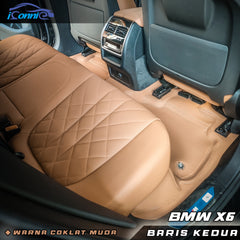 Iconnie Karpet BMW X6 Karpet 360 Peredam Lantai Mobil Nappa Leather