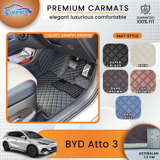 Iconnie Karpet BYD Atto 3 2024-2025 fullset Custom Made Car floor mat