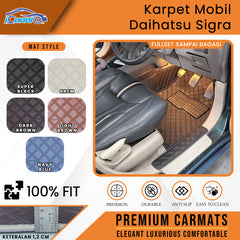 Iconnie Karpet Daihatsu Sigra 2016-2025 fullset Custom Made Car floor mat