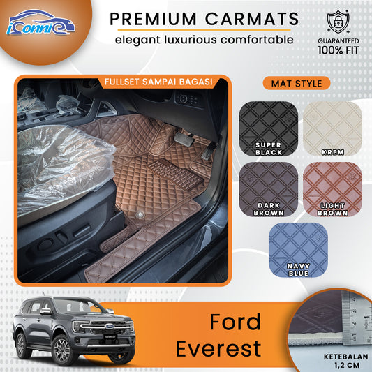 Iconnie Karpet Ford Everest 2016-2025 fullset Custom Made Car floor mat