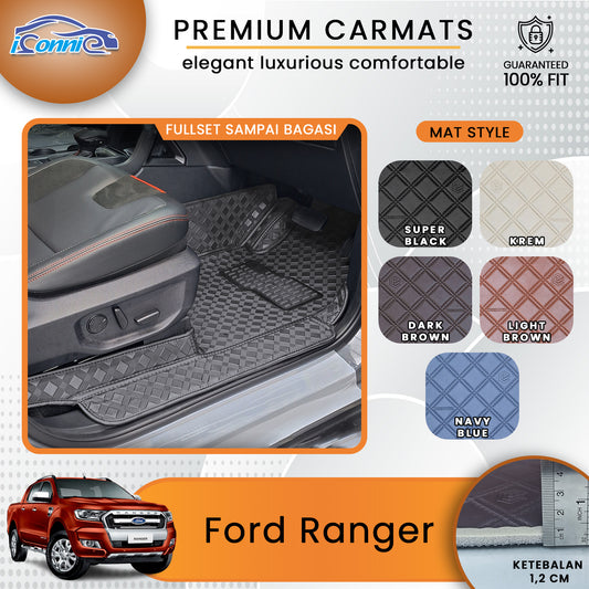 Iconnie Karpet Ford Ranger 2012-2025 fullset Custom Made Car floor mat