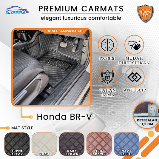 Iconnie Karpet Honda BRV Tahun 2016-2025 fullset Custom Made Car Floor Mat