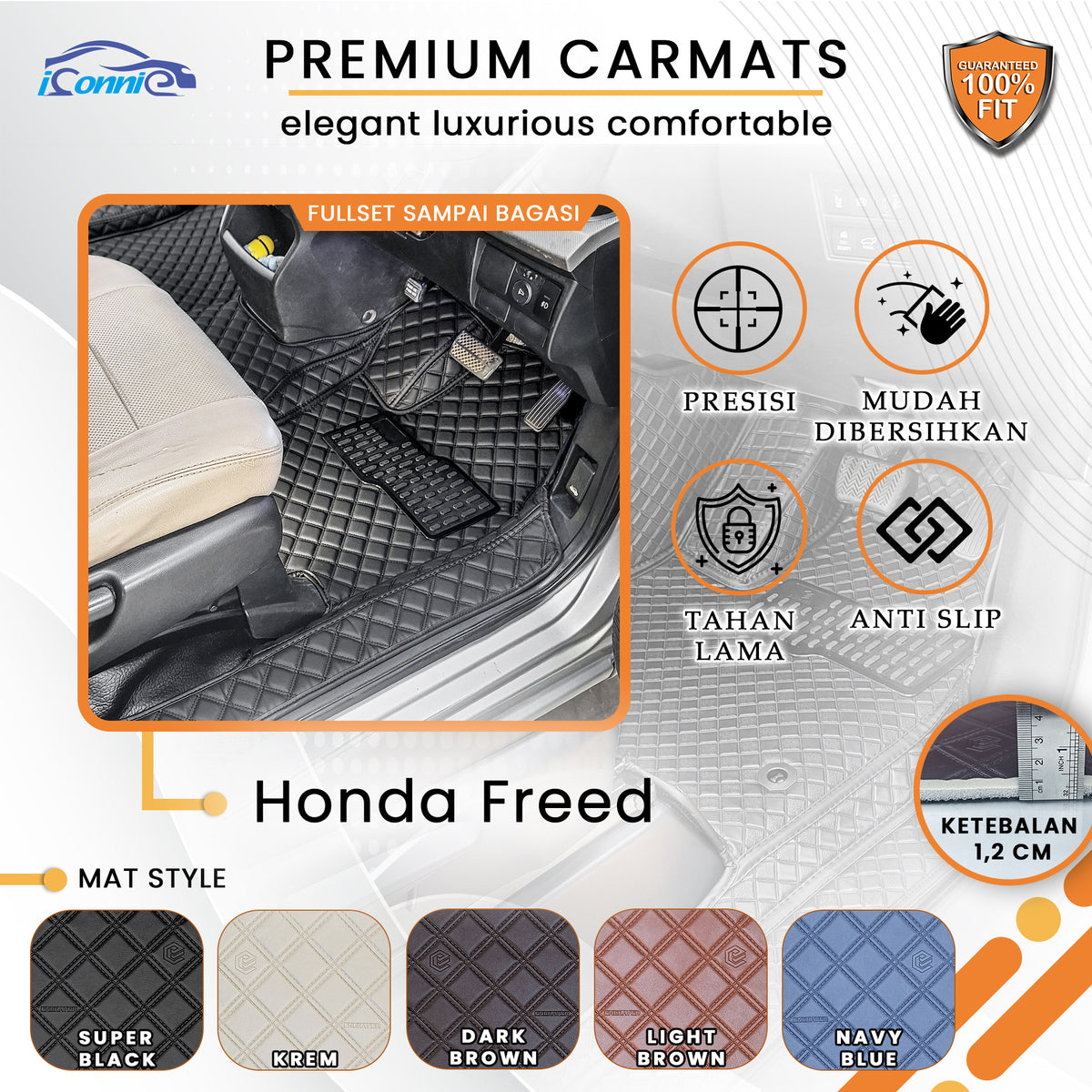 Iconnie Karpet Honda Freed Premium Car Floor Mat
