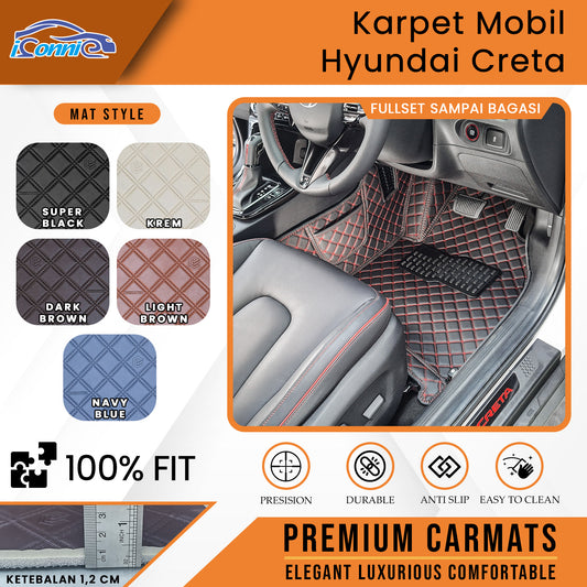 Iconnie Karpet Hyundai Creta 2022-2025 fullset Custom Made Car floor mat
