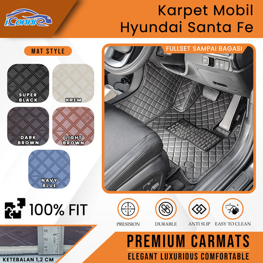 Iconnie Karpet Hyundai Santa Fe 2012-2025 fullset Custom Made Car floor mat