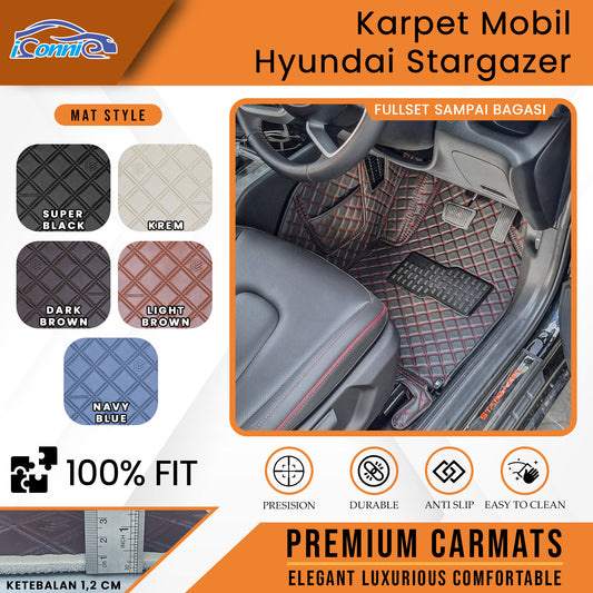 Iconnie Karpet Hyundai Stargazer 2022-2025 fullset Custom Made Car floor mat