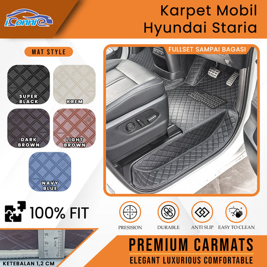 Iconnie Karpet Hyundai Staria 2022-2025 fullset Custom Made Car floor mat