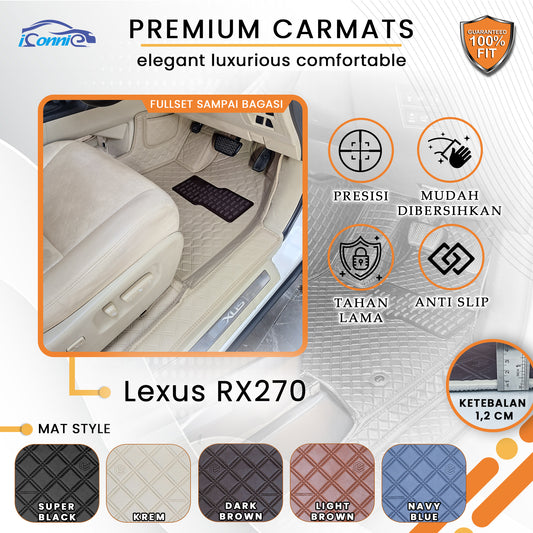 Iconnie Karpet Lexus RX270 2010-2021 fullset Custom Made Car floor mat