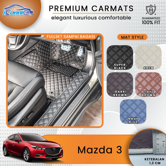 Iconnie Karpet Mazda 3 2016-2025 fullset Custom Made Car floor mat